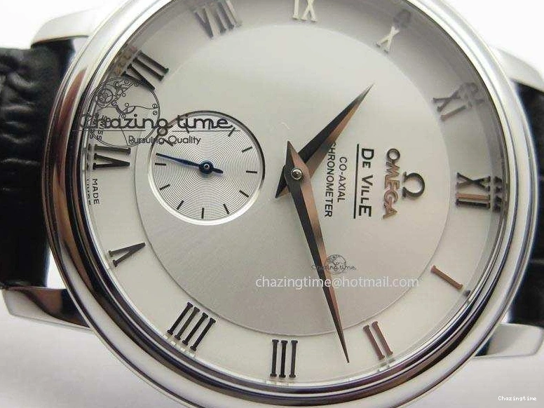0205 Flexible De Ville MK 1:1 Best Edition SS White Dial On Black Leather Asian Seagull T1701 (Sec@6) 8244